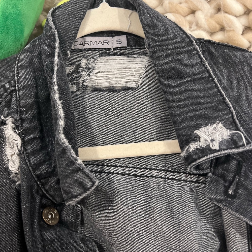 Oversized distressed lf CARMAR denim jacket - Picture 2 of 3